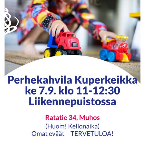 MLL:n Perhekahvila Kuperkeikka Liikennepuistossa