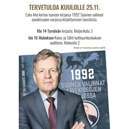 Esko Aho: 1992 Suomen valinnat aavekissojen varjossa