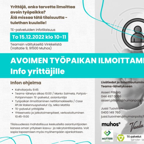 Info yrittäjille: Avoimen työpaikan ilmoittaminen