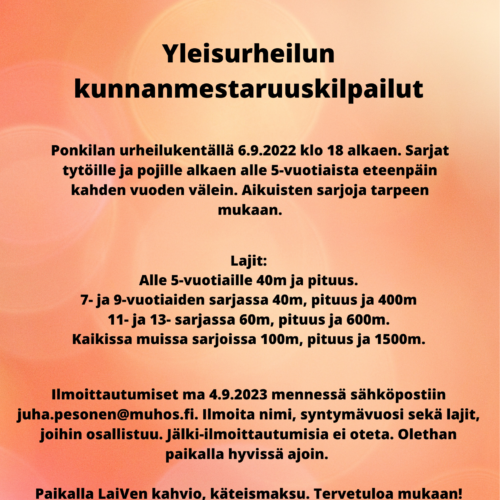 Yleisurheilun kunnanmestaruuskilpailut