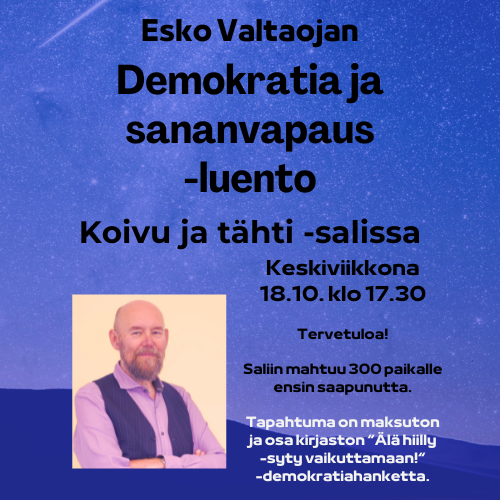 Esko Valtaojan Demokratia ja sananvapaus -luento