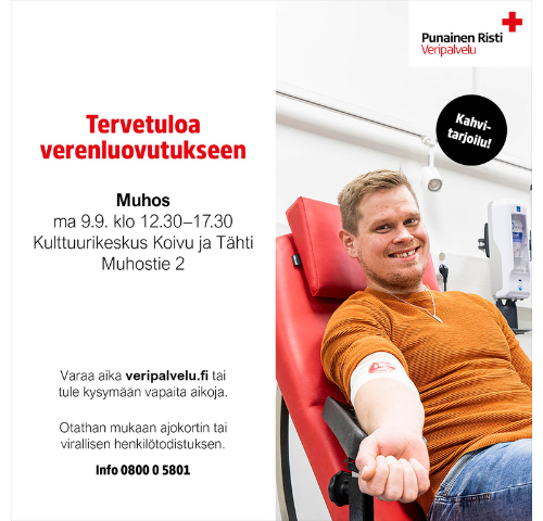 Verenluovutus 9.9. Kulttuurikeskuksella