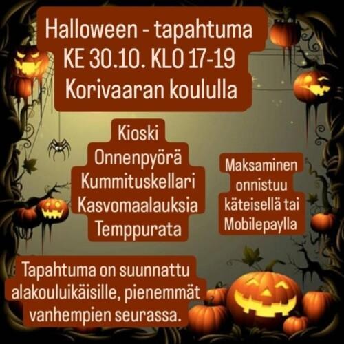 Halloween-tapahtuma Korivaaran koululla