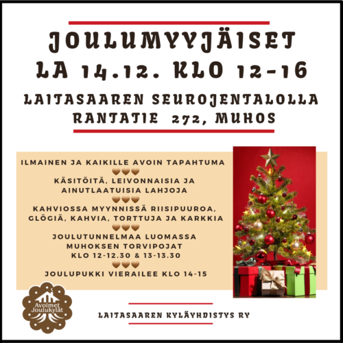 Joulumyyjäiset 14.12.2024 klo 12-16