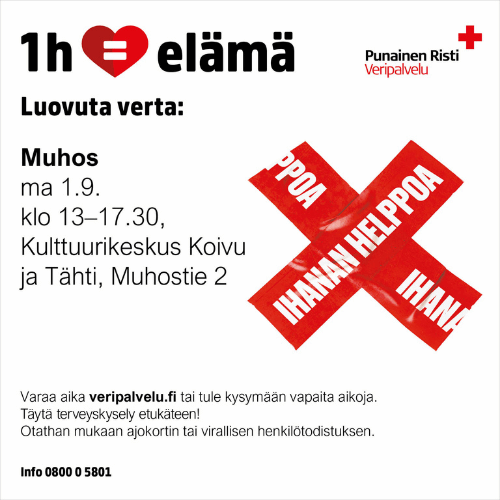 Verenluovutustilaisuus Muhoksella
