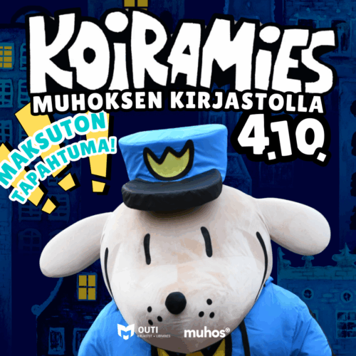 Koiramies Muhoksen kirjastolla 4.10.