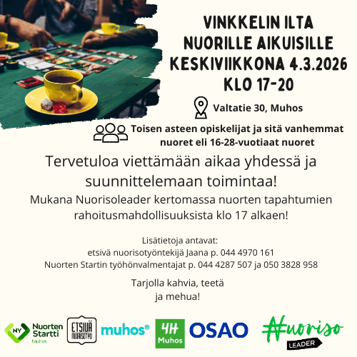 Nuorten aikuisten ilta Vinkkelissä